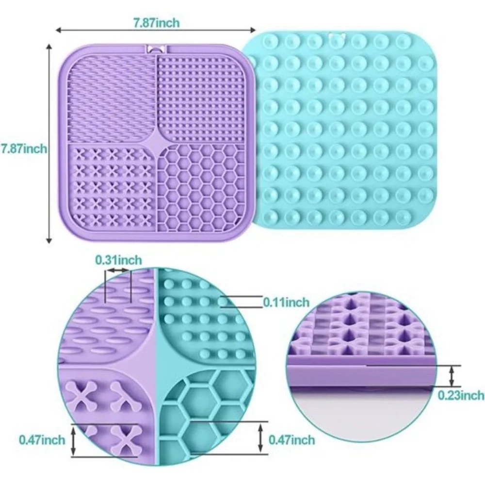 Licking Mat for Dogs & Cats 2 Pack with Suction Cups,Dog Peanut Butter Lick Pads